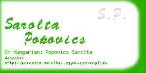 sarolta popovics business card